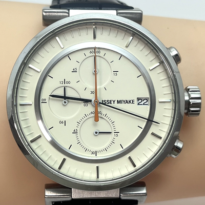 ISSEY MIYAKE Watch Satoshi Wada クロノグラフ Seiko Issey Miyake W SATOSHI WADA Qz ivory Dial TICTAC Limited
