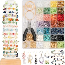 1910 Pcs Crystal Chip Beads Kit, Bracelet Making Kit for Adults, Earring Maki...