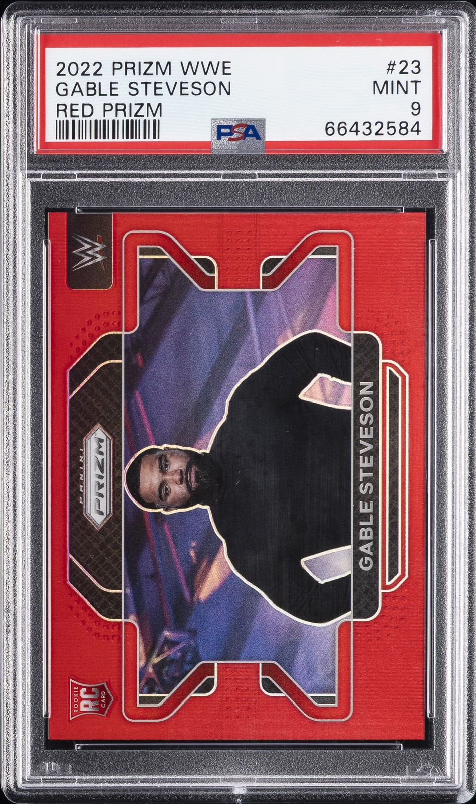 2022 PANINI PRIZM WWE RED PRIZM #23 GABLE STEVESON 102/299 PSA 9