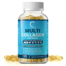 Multi-Collagen 5 Types Complex with Biotin Vitamin C for Hair, Skin  Nails