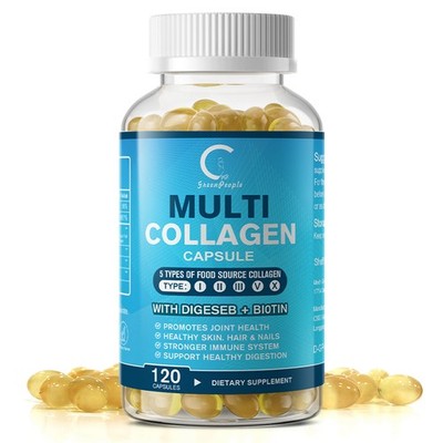 Multi-Collagen 5 Types Complex with Biotin Vitamin C for Hair, Skin & Nails