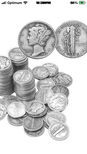 75 SILVER Dimes Rosy/Merc Mix 90% Stack Your SILVER