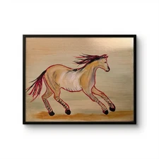 MENA'S Vintage Horse 11x14 ORIGINAL ART INTERIOR ON CANVAS