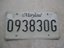 Maryland license plate   # 093830G