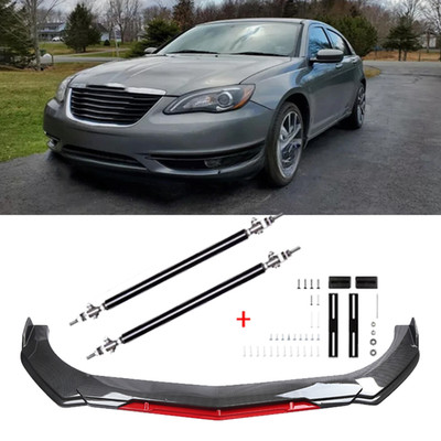 For Chrysler 200 300 Front Bumper Lip Splitter Spoiler Strut Carbon Fiber