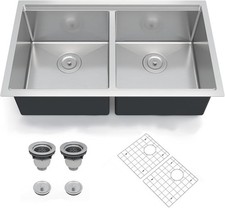 Kitchen Sink,36 19 10 inch Double Bowl Undermount Workstation Kitchen Sink