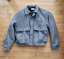 70's/80s VTG Men's The Fox Collection Gray Wool Bomber Jacket Made in USA SZ XLT