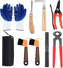 Farrier Tools Kit 8 Inch Hoof Trimmer Metal Shears Gloves Storage Bag for Horse