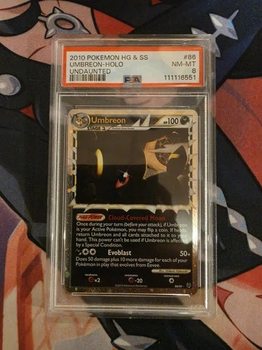 Pokémon TCG Umbreon Undaunted Prime #86 PSA 8