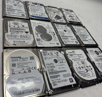 Lot of 12 500GB 2.5'' Laptop PC Thin HDD SATA Hard Disk Drive Mixed Major Brands