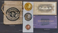 Harry Potter Gringotts Coins Sack Tickets to Platform 9 3/4 Train & Knight Bus