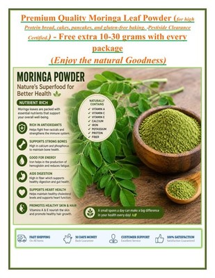 Moringa Blatt Pulver - Moringa oleifera Premium Kräutertee (gratis 10-30 Gramm)