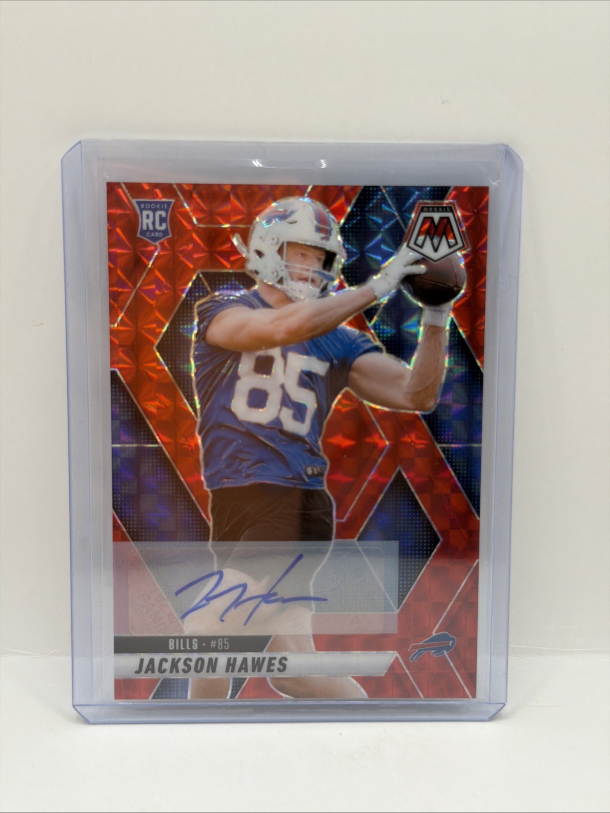 2025 Mosaic Jackson Hawes Red Auto RC #/199 Bills Rookie Autograph #334