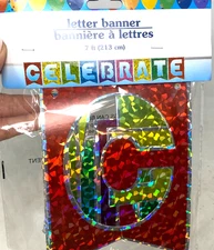 Letter Banner Party Banner "Celebrate" 7 Ft Banner Multicolor