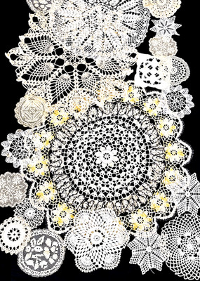 VTG LOT 20 Doilies Scalloped Lace Granny Crochet Doily Farmhouse Shabby ChicBoho