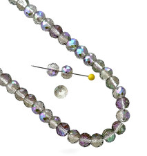 48 Light Plum AB Glass Rondelle Beads 8x6mm Faceted Crystal Spacer DIY Jewel