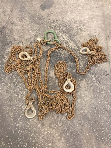 Crosby 4-Leg Chain Sling 20', 3/8" Link, WLL 22900 G100, 