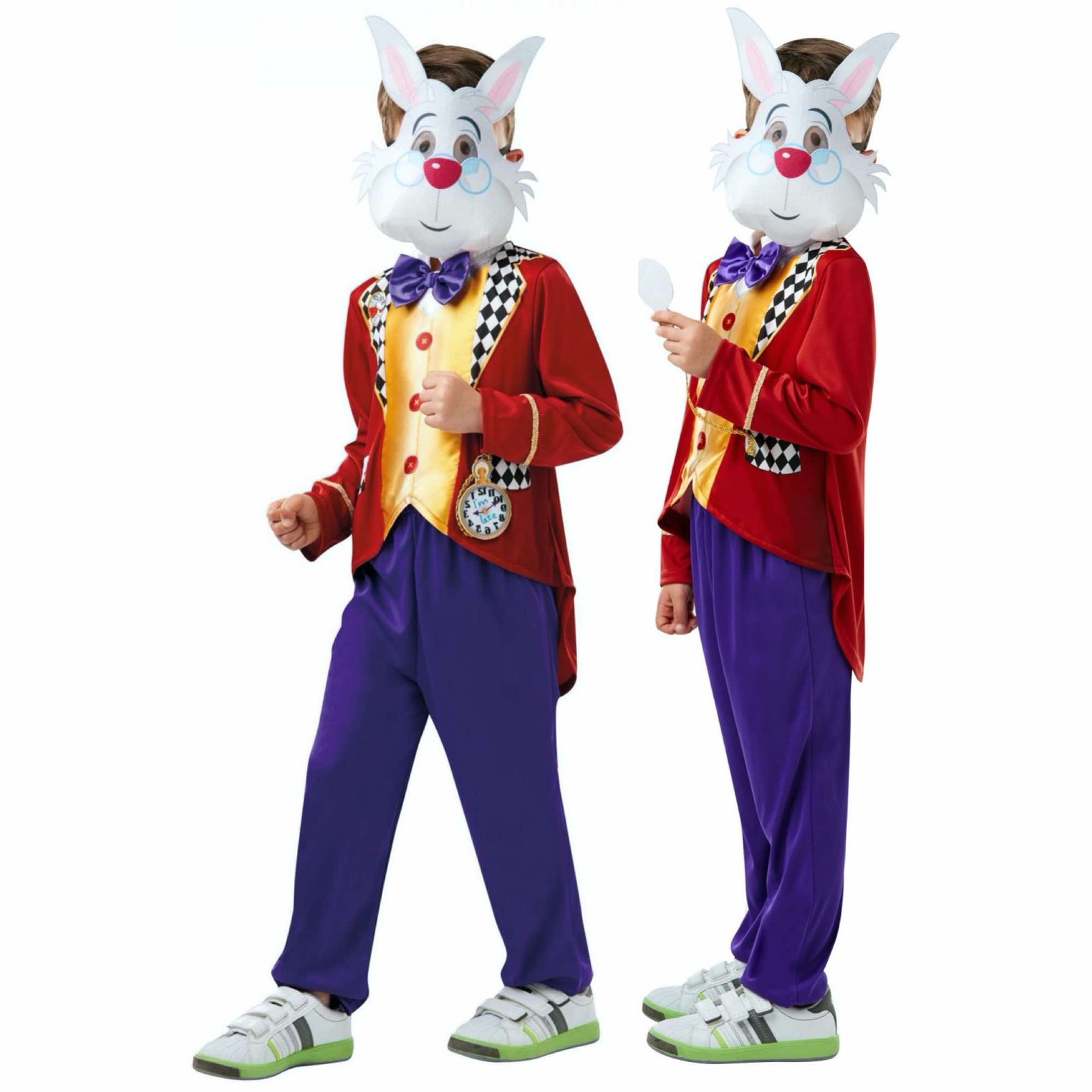 White Rabbit Disney Alice In Wonderland Fairytale Book Week Child Boys Costume image 5