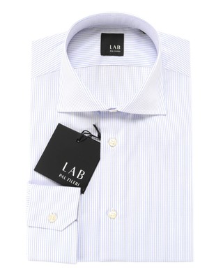 NWT LAB PAL ZILERI DRESS SHIRT white blue cotton luxury Italy 43 17