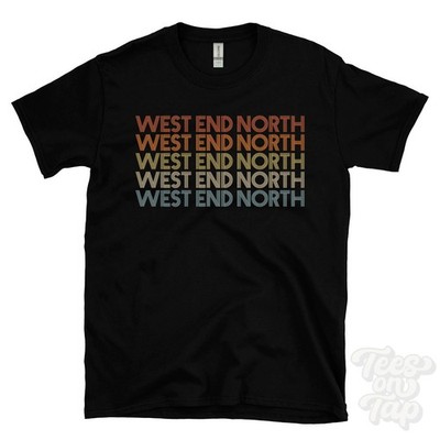 WEST END NORTH WIEDERHOLT RETRO STIL T-SHIRT Herren & Damen UK Ortsname Geschenk