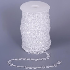 99Ft Acrylic Crystal Garland Strands, Clear Crystal Beads String Roll