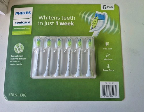 Philips Sonicare W Diamond Clean Brush Heads Medium 6 pack HX6066 SEALED