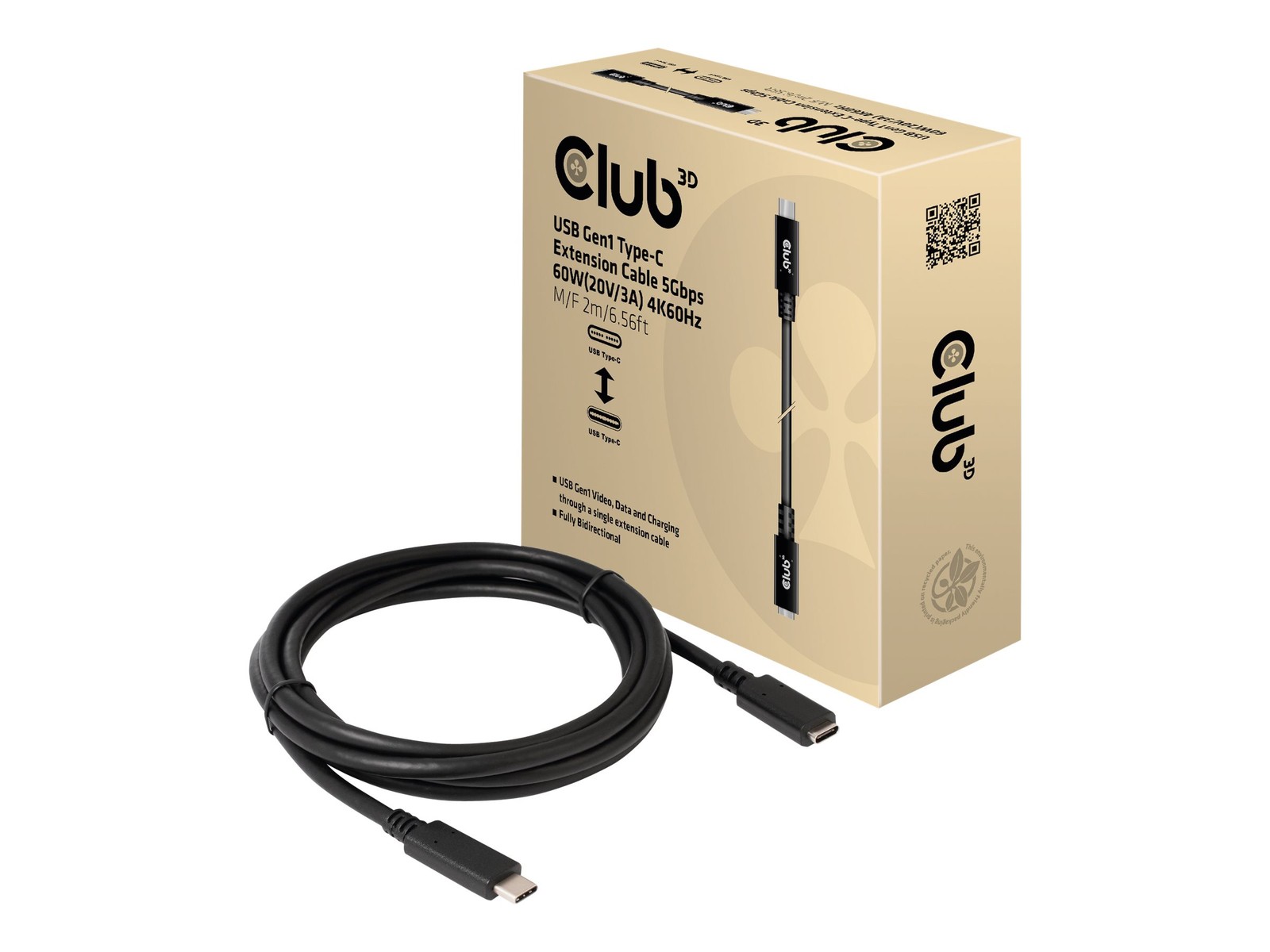 Club 3D CAC-1529 2 m USB C USB C USB 3.2 Gen 1 (3.1 Gen 1) 5 Gbit/s Nero Type-C