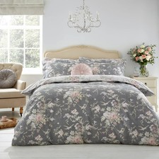 Holly Willoughby Annella Floral Grey Duvet Cover and Pillowcase Set 30% OFF RRP