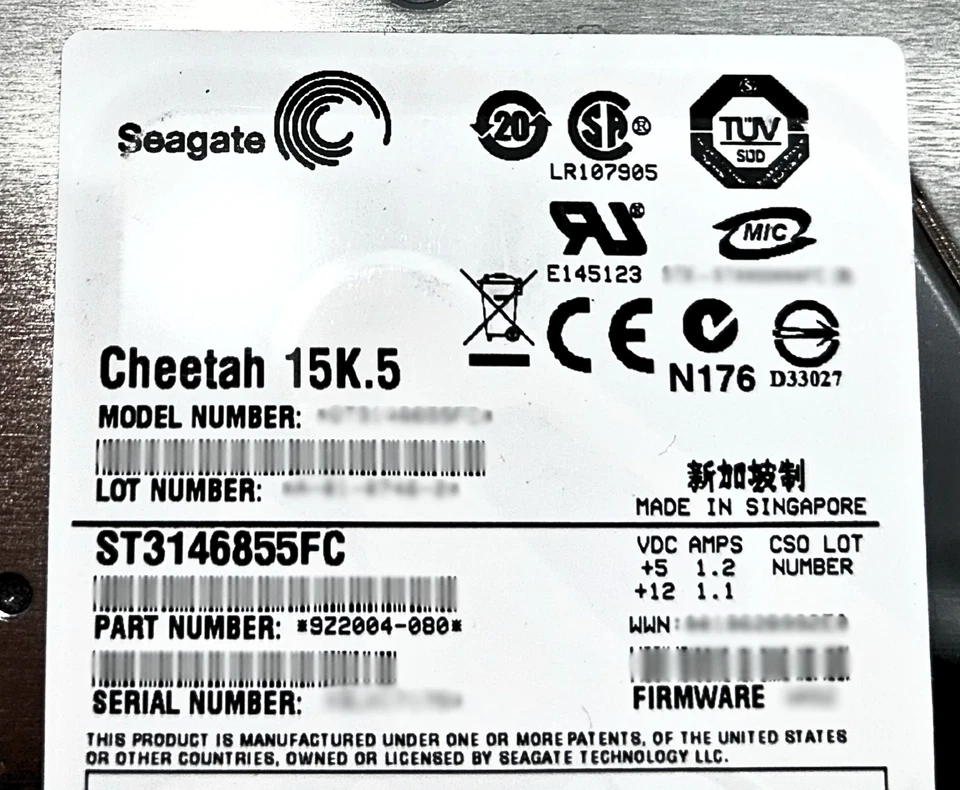 Dell 9Z2004-080 146GB 15K FV 3.5 HDD Hard Drive - Image 2 of 4