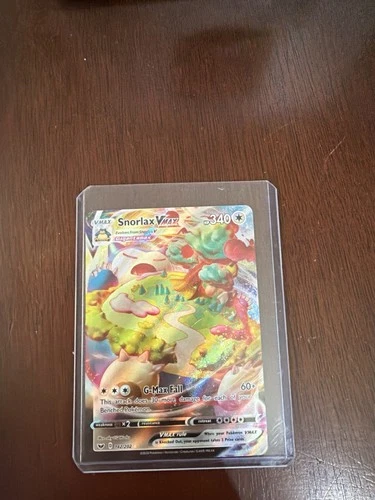 Pokémon TCG Snorlax VMAX Holo Ultra Rare Sword & Shield Base Set 142/202
