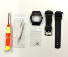 Replacement Bezel Band Strap Set for G-Shock DW-5600 Matte Black w/ Screws Tools