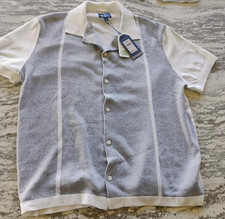 Ben Sherman Short Sleeve Button up Sweater Large 109 Retail MINT FREE SHIPPING 