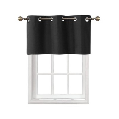 Home Queen Grommet Top Blackout Curtain 37''W x 18''L (Pack of 1), Black