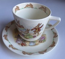 BUNNYKINS cup and saucer ROYAL DOULTON fine bone china ENGLAND porcelain