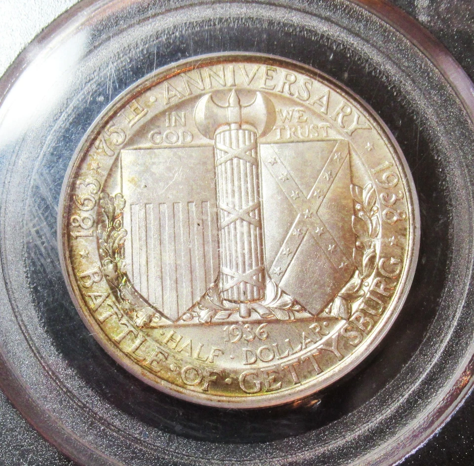 1936 50C Gettysburg MS65 PCGS. CAC. Mintage 26,928 - Image 2 of 4