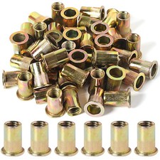 5/16-18 Rivet Nuts, 70PCS Carbon Steel Zinc Plated Threaded Nutserts for Shee