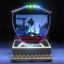 Personalized custom laser etched engraved photo crystal engraving gift