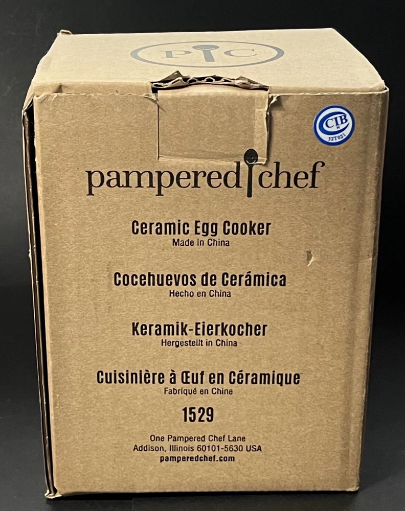 Pampered Chef Ceramic Egg Cooker #1529 White Microwave Tool New Opened Box Pampered Chef Ceramic Egg Cooker #1529 White Microwave Tool New Opened Box