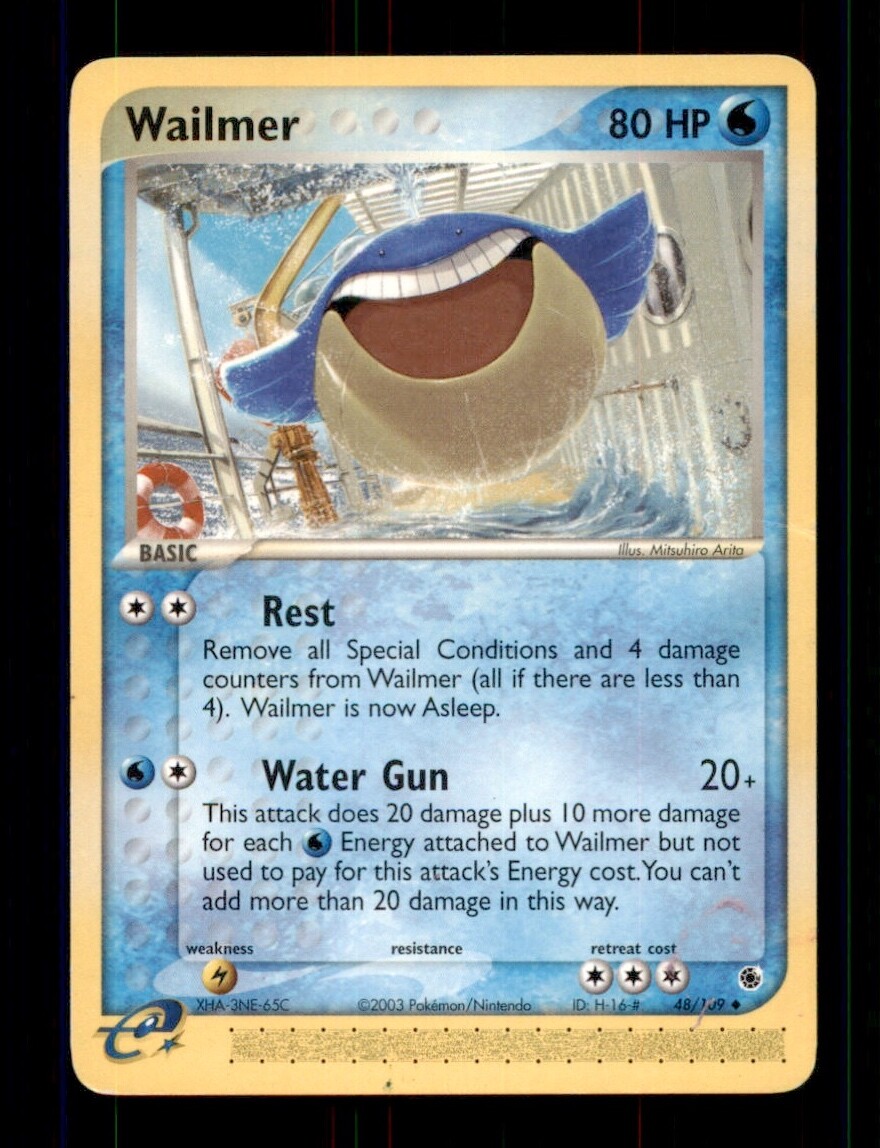 2X Pokemon Card Wailmer (EX Ruby & Sapphire) 48/109 PLAYED Non-Holo Uncommon!!!!