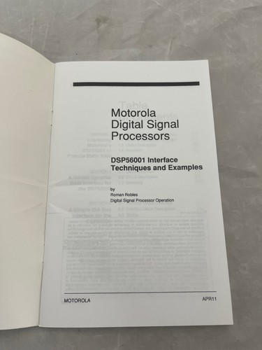 Motorola DSP56001 Podręcznik technik interfejsu i przykładów - APR11/D - 1993 - Zdjęcie 4 z 5
