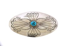 Navajo Turkusowa beczka do włosów 925 srebro szterlingowe 20,12 grama