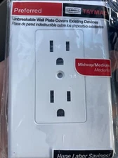 10 Pack.  Taymac 2500W Decorator Covers Wallplates Duplex, 1 Gang, White