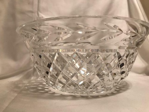 Tazón de cristal Waterford 9" patrón de hoja de laurel Glandore hecho en Irlanda - Imagen 2 de 12