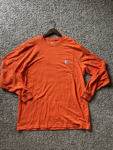 XL TALL Long Sleeve Pocket Logo Orange 