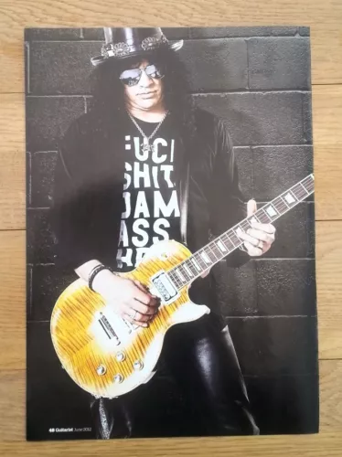 slash (guns n' roses) 'plays'  magazine photo/poster/clipping 11x8 inches image 1