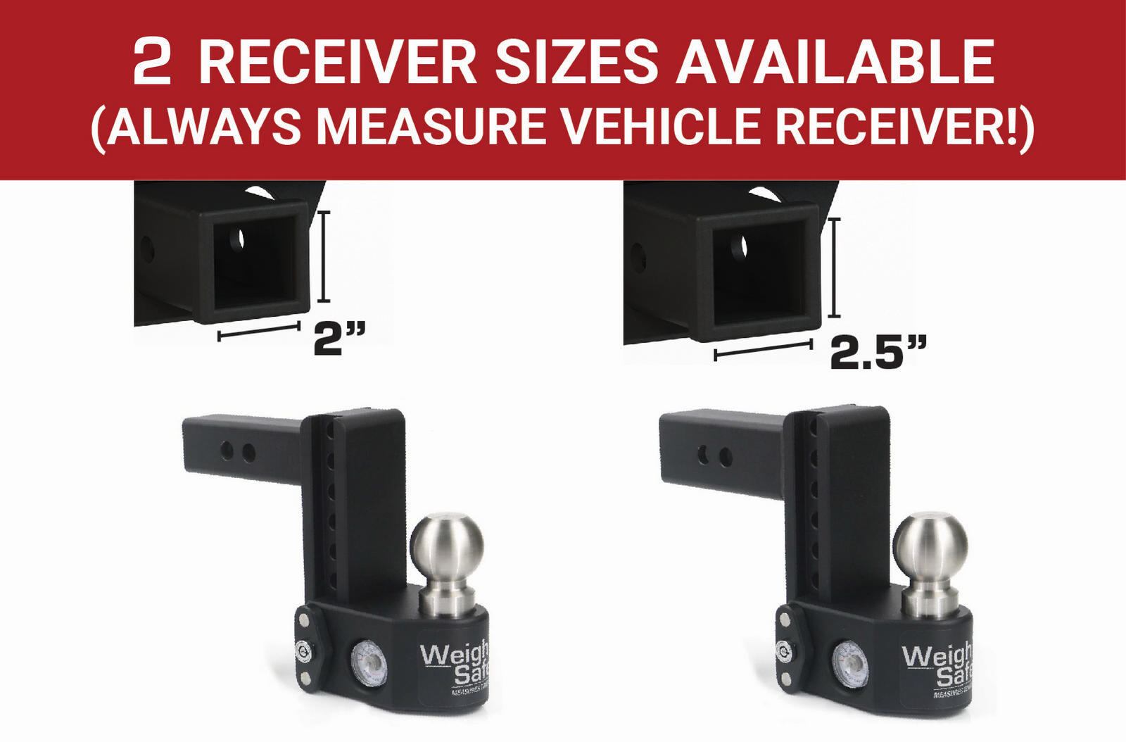 Weigh Safe Trailer Hitch - Steel Weigh Safe Adjustable Drop Hitch - 6" Drop & 2