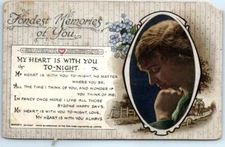 Postcard Flower art Woman Art Print - Fondest Memories of You