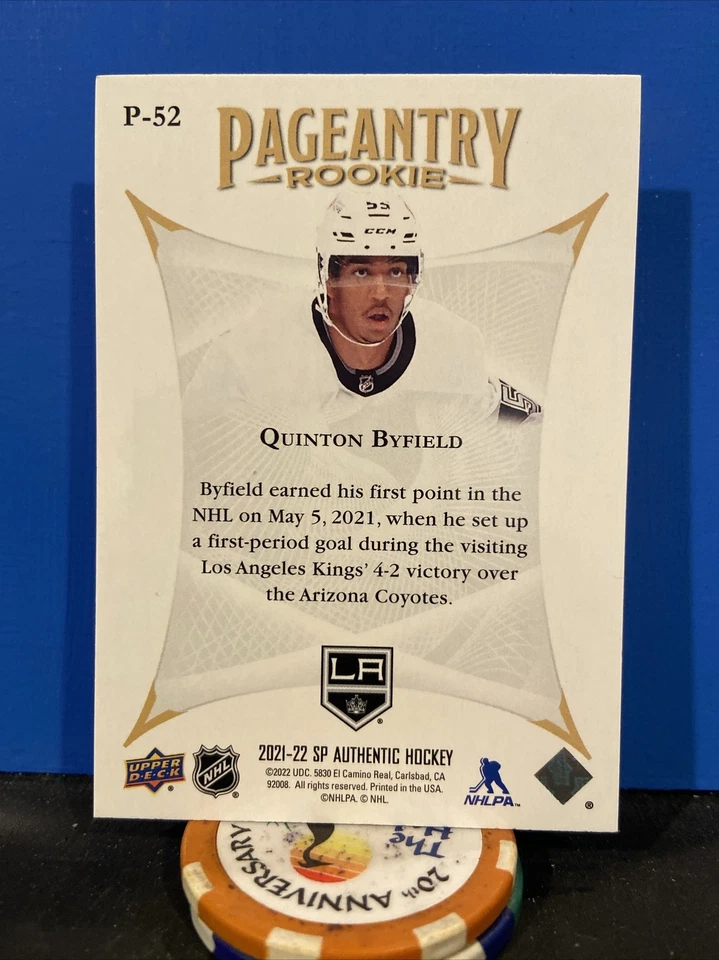 2021-22 SP Authentic Pageantry #P52 Quinton Byfield - Image 2 of 2
