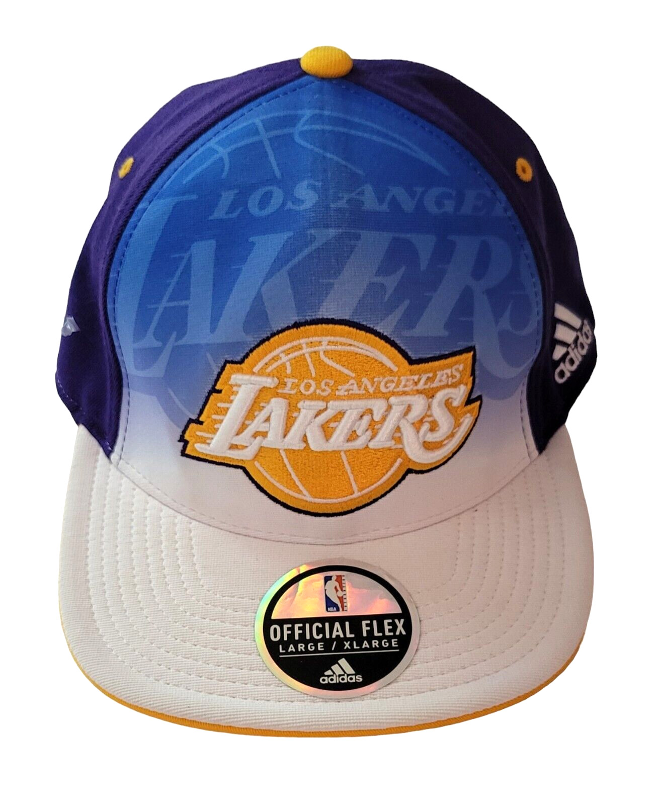 Lakers Los Angeles L/XL NBA Adidas Stretch Fitted Draft Cap 