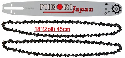 Führungsschiene Schwert 18'' Zoll + 2x Kette Sägekette von Midori Japan